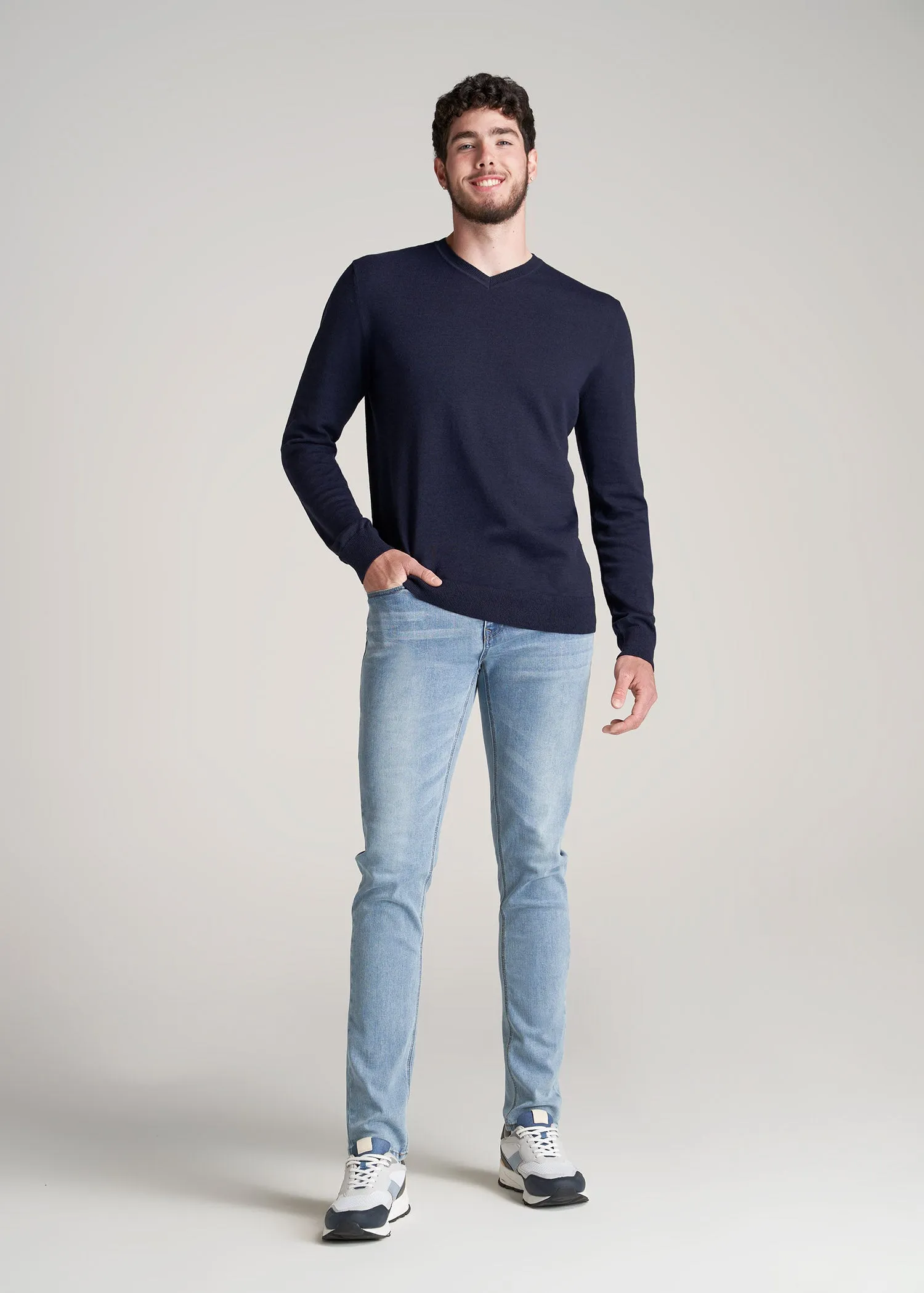 Everyday V-Neck Tall Men's Sweater in Patriot Blue