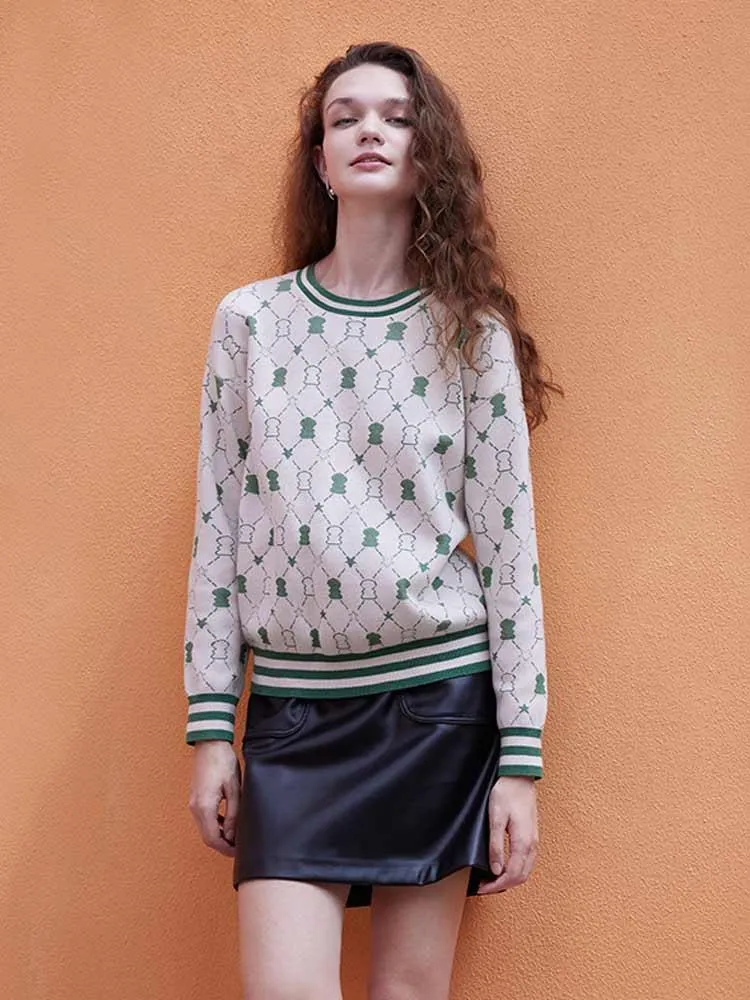 Floral Woollen Jacquard Sweater