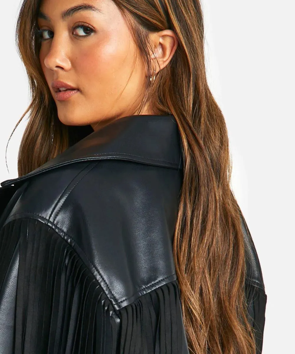 Fringe Biker leather Jacket