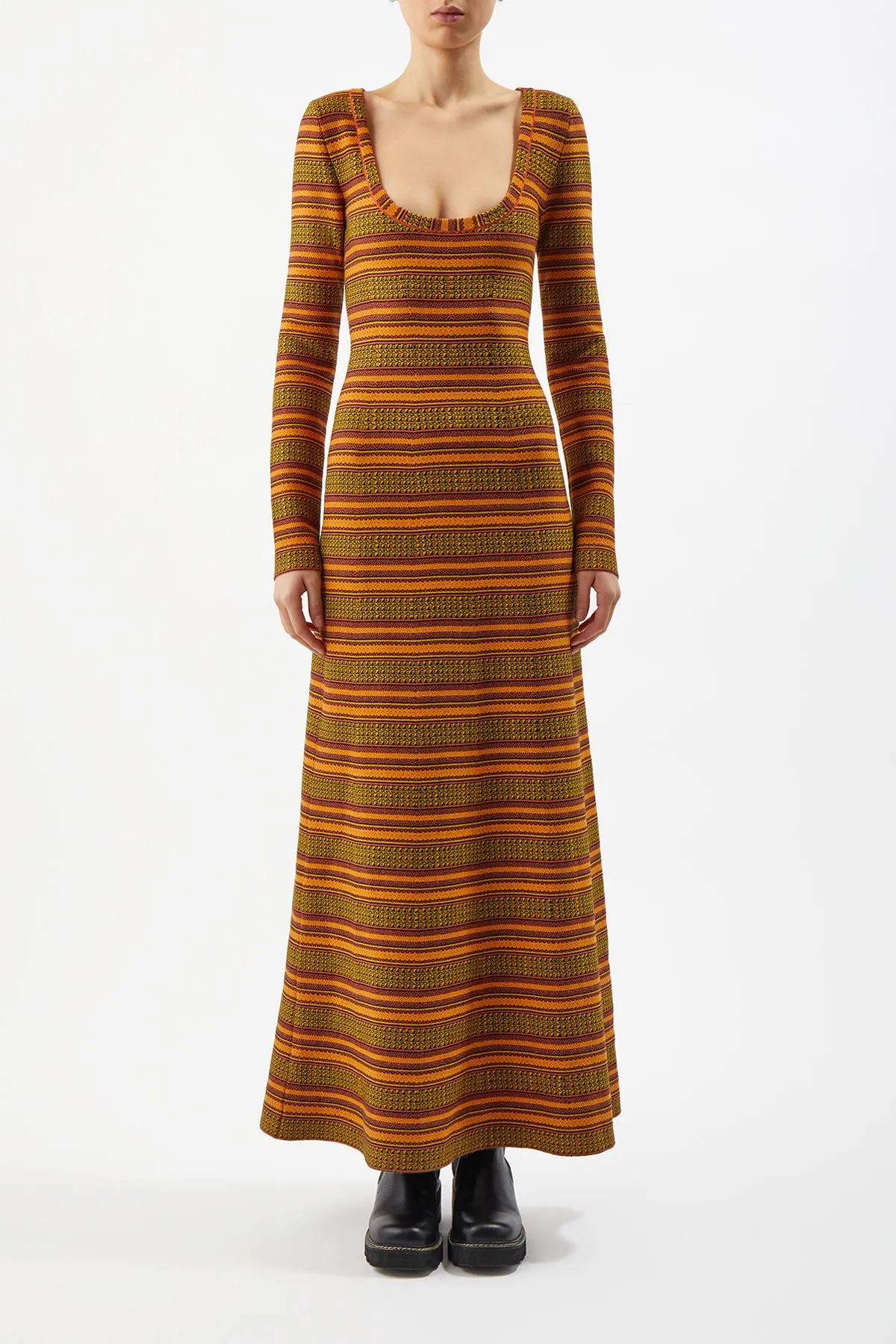 Hank Knit Dress in Fire Multi Merino Wool