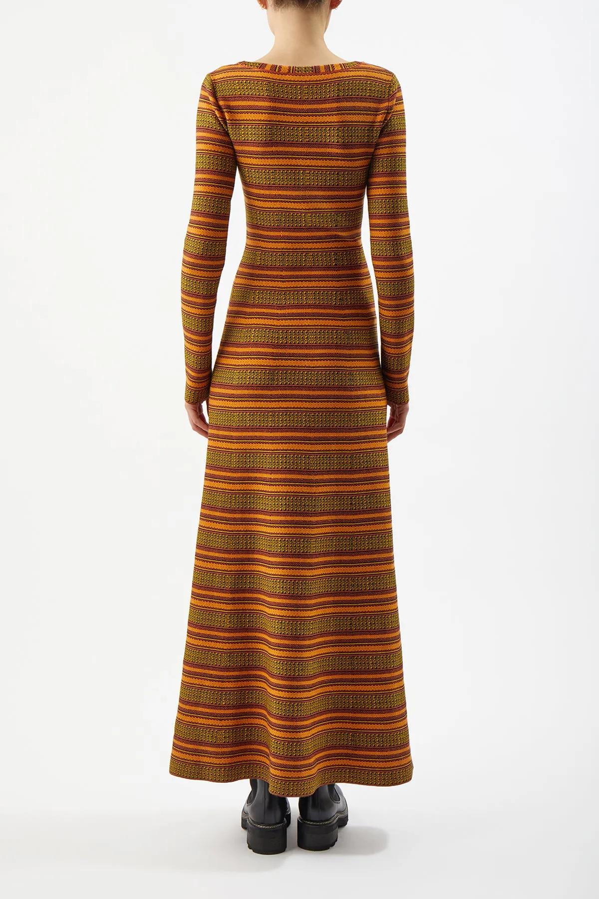 Hank Knit Dress in Fire Multi Merino Wool