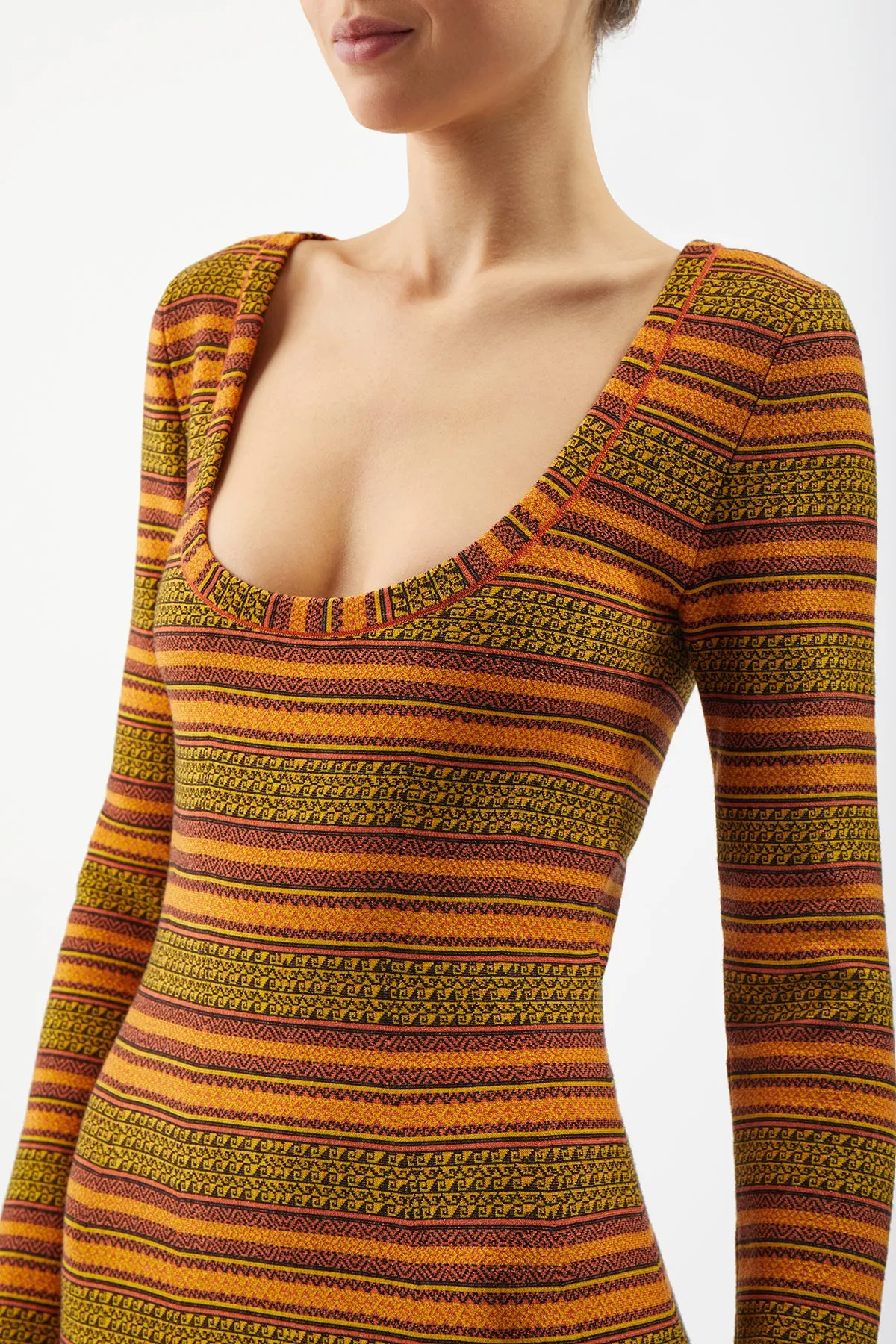 Hank Knit Dress in Fire Multi Merino Wool