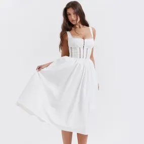 In the Clouds Corset Bustier Midi Dress