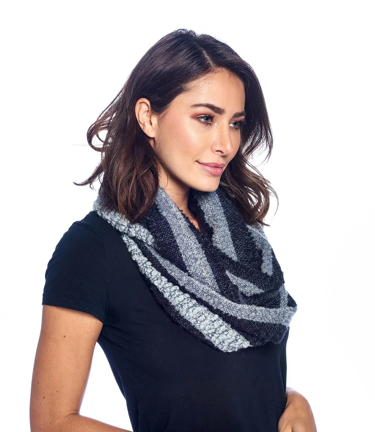 Infinity Alpaca Scarf - Boucle - Charcoal