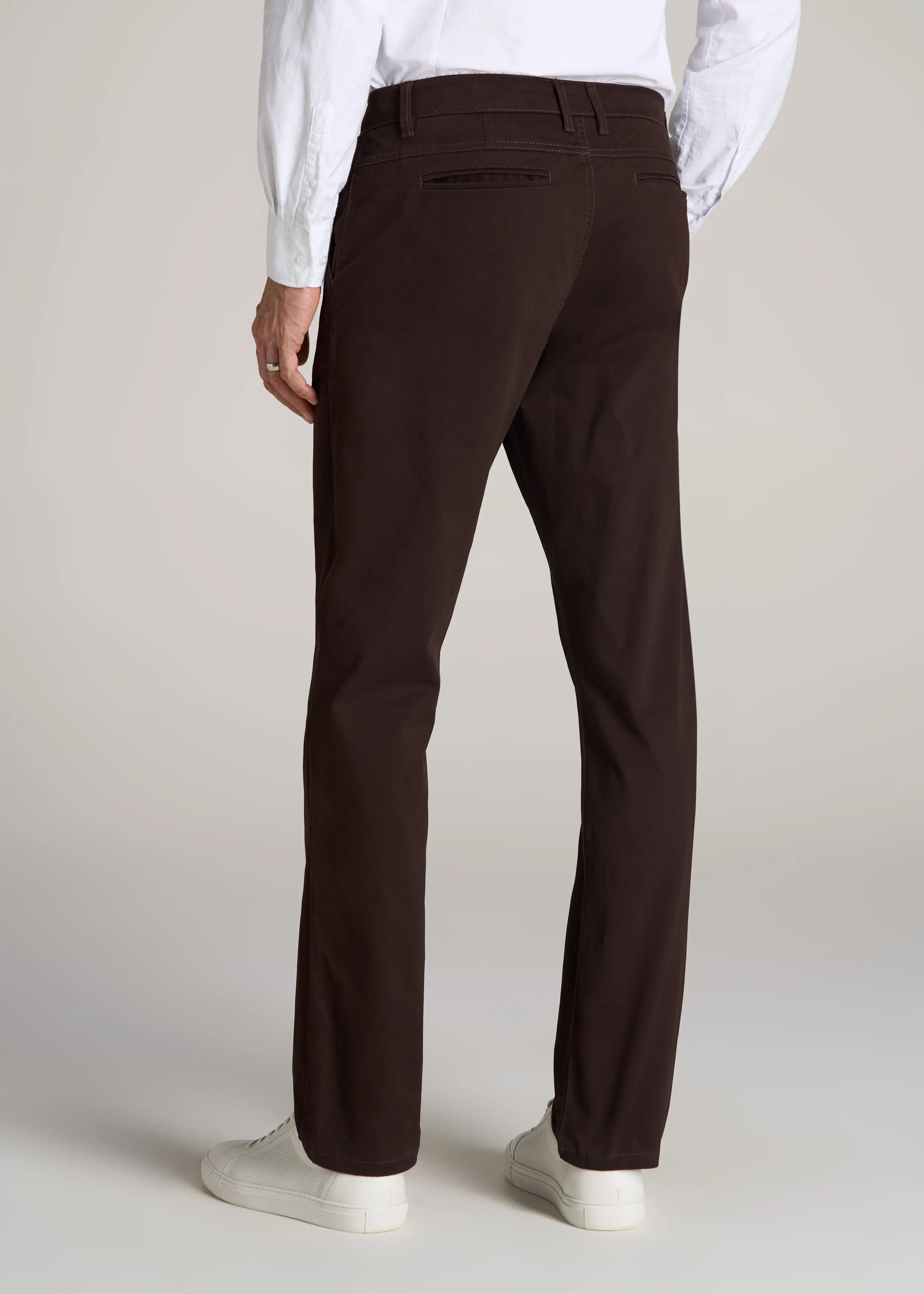 J1 STRAIGHT Leg Chinos in Chocolate - Pants for Tall Men