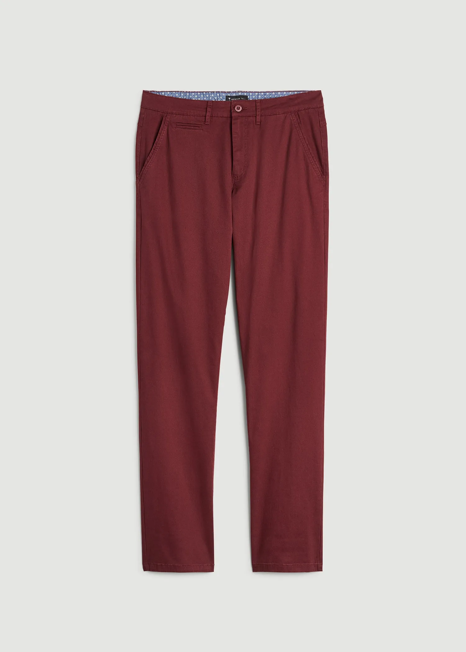 J1 STRAIGHT Leg Chinos in Red Ochre - Pants for Tall Men