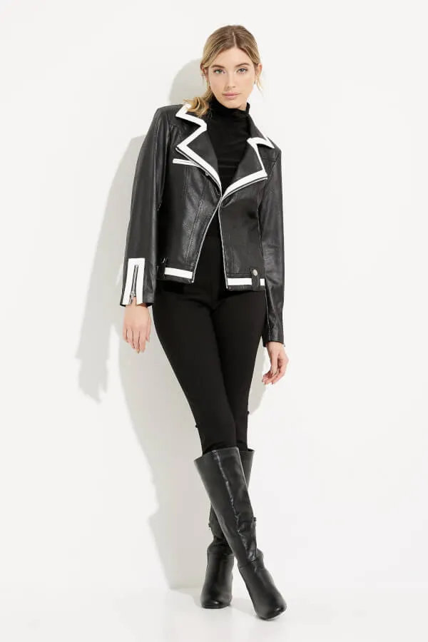 Joseph Ribkoff, 233909 Contrast Moto Jacket