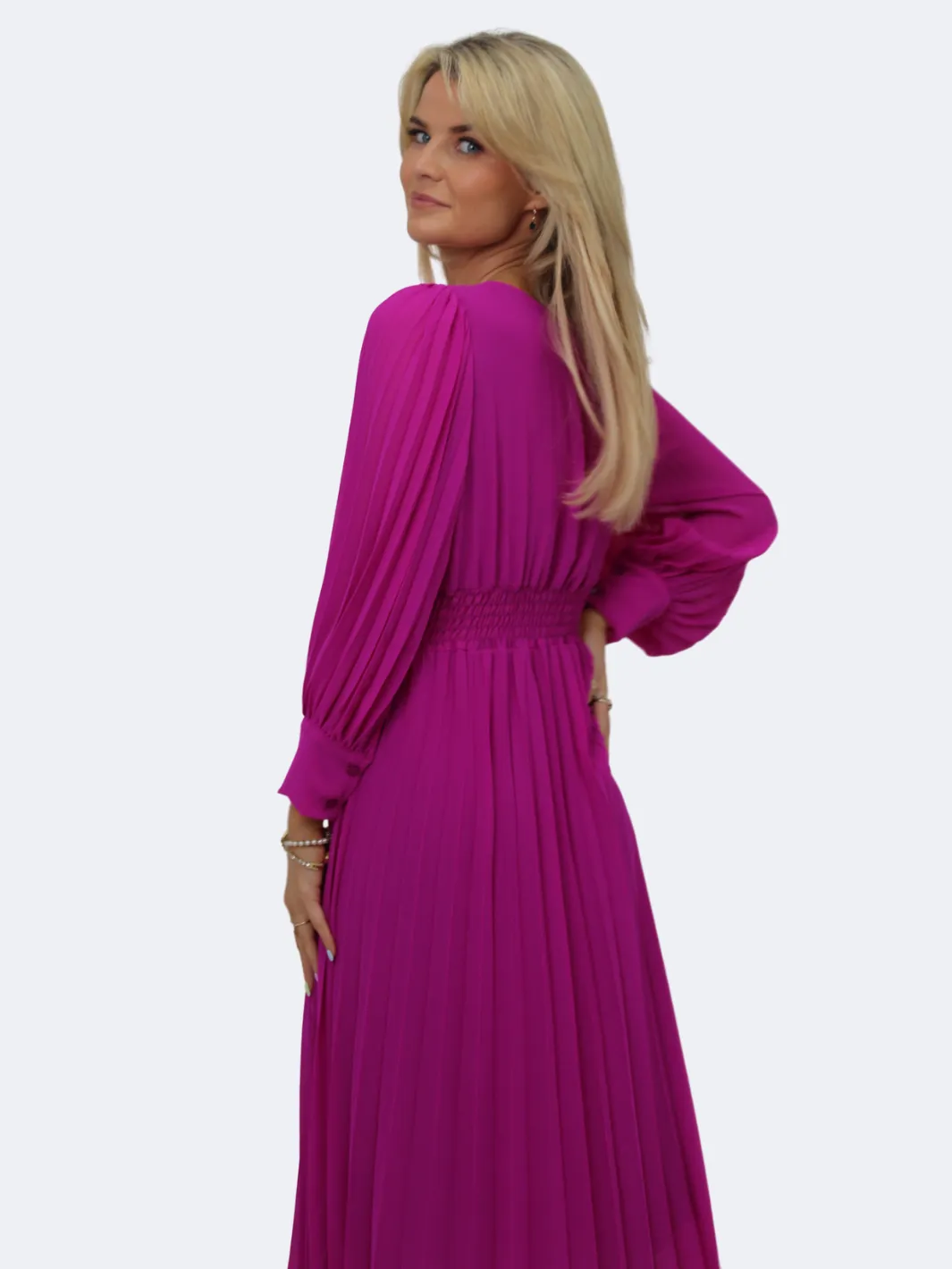 Kate & Pippa Hannah Midi Dress In Magenta