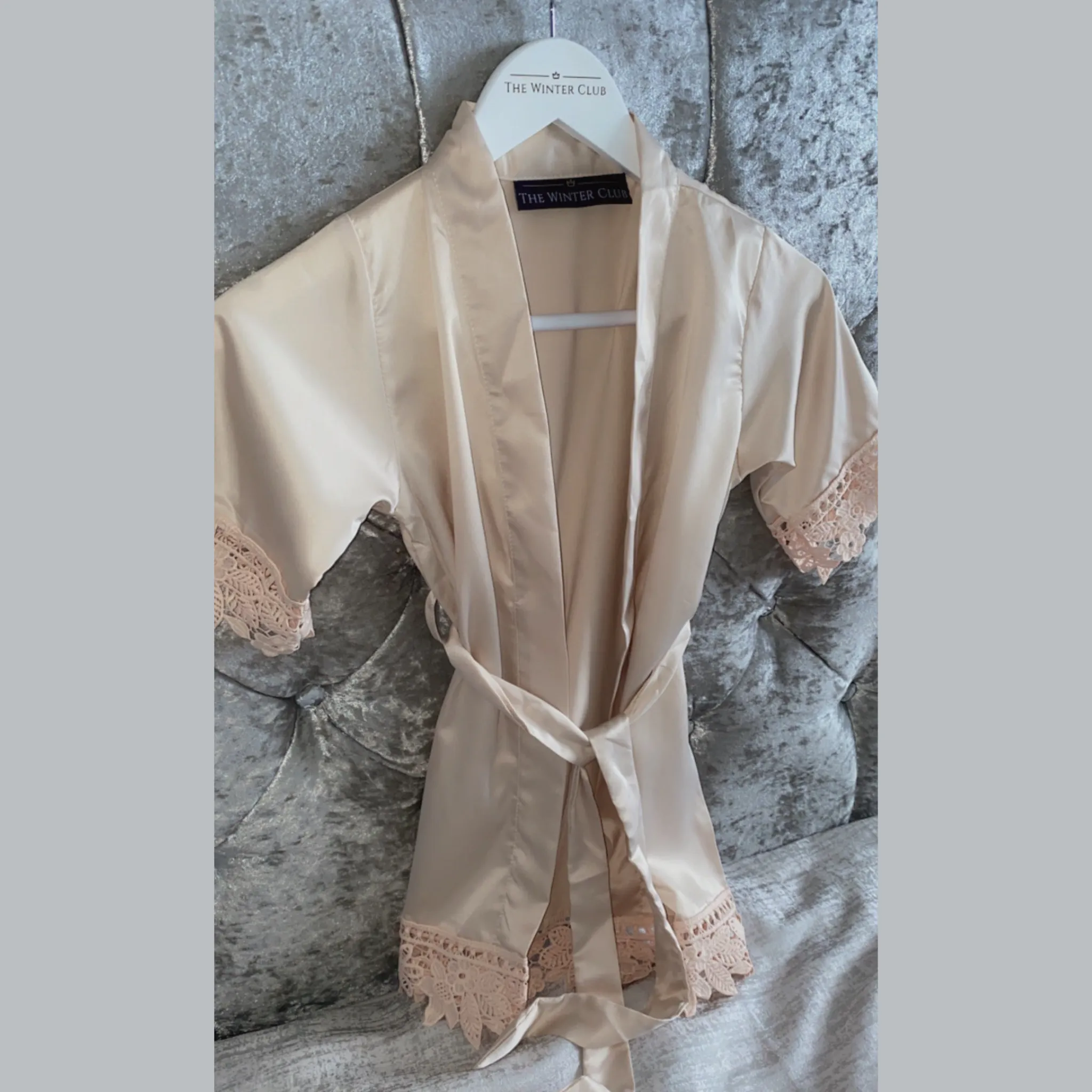 Kids Satin Robe -  Champagne