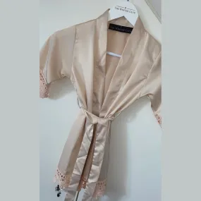 Kids Satin Robe -  Champagne