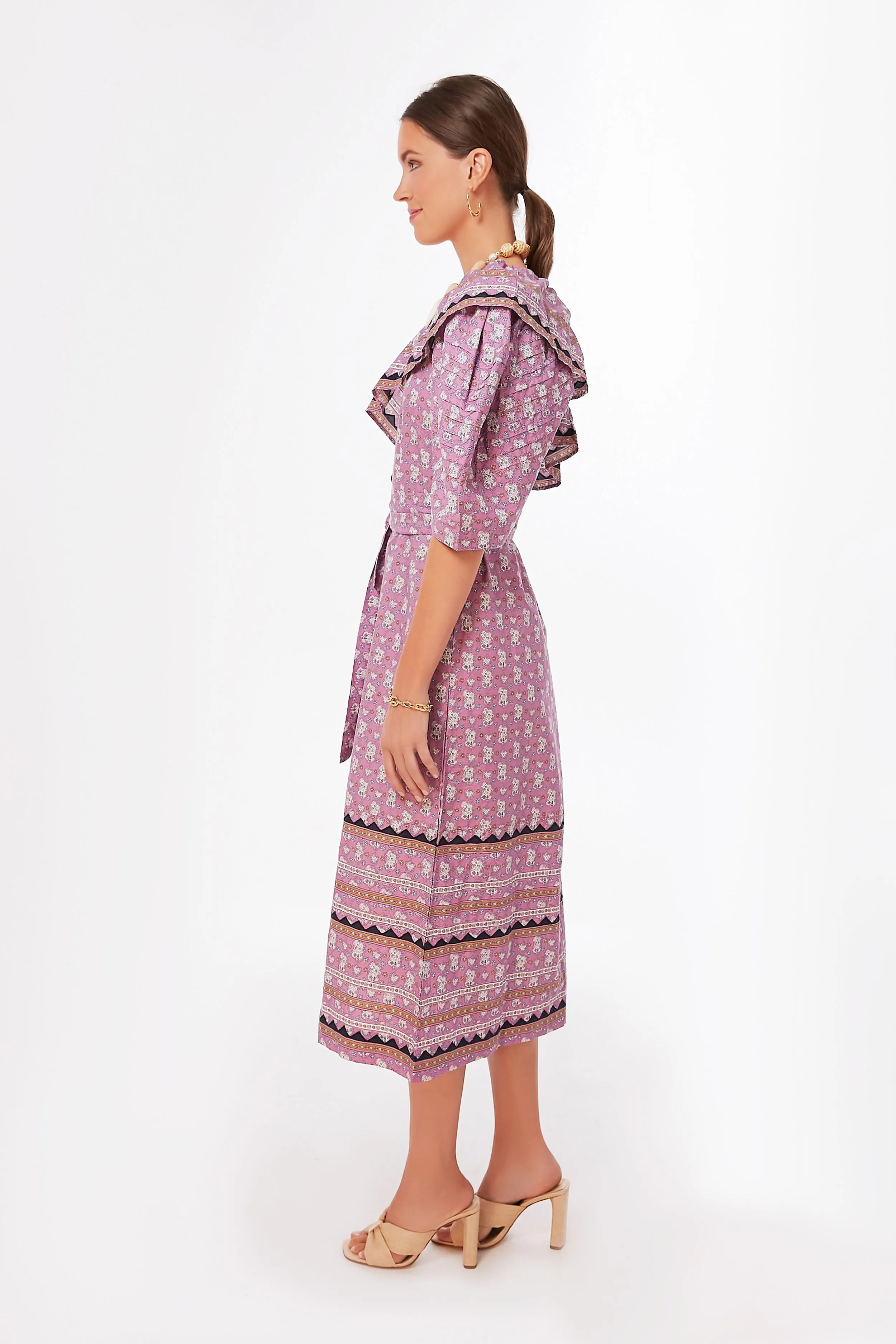 Lilac Perry Border One Shoulder Dress