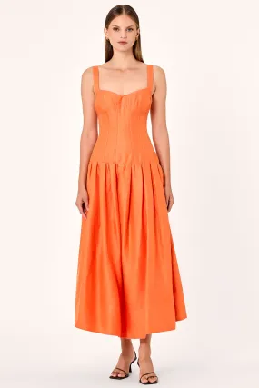 MAKENNA DROP WAIST CORSET MIDI DRESS - Mango