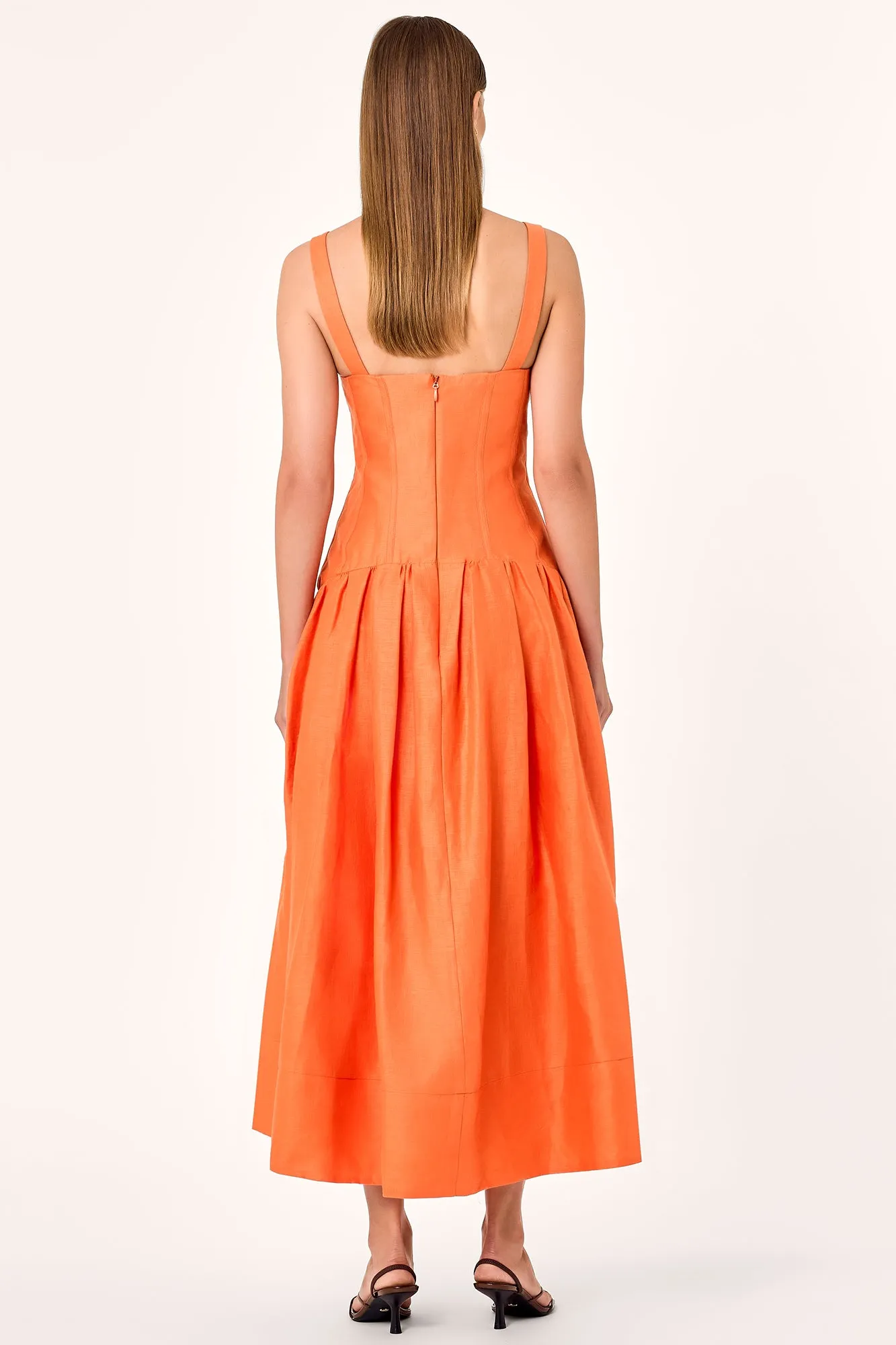 MAKENNA DROP WAIST CORSET MIDI DRESS - Mango