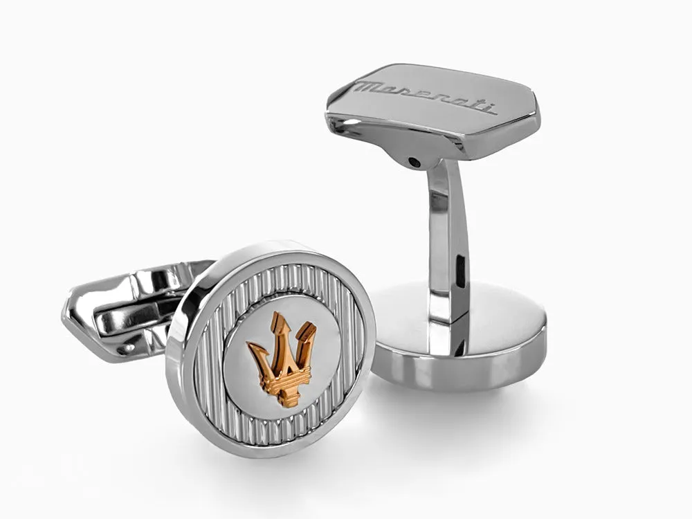 Maserati Gioielli Cufflinks, Steel, Silver, Polished, JM121ATK14