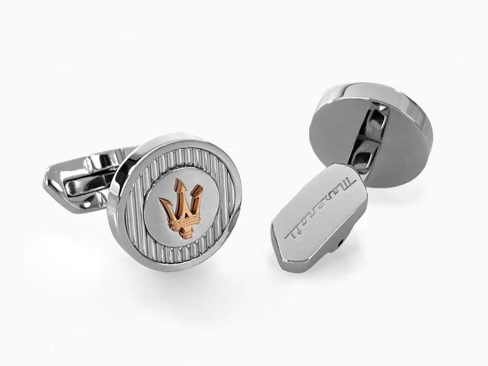 Maserati Gioielli Cufflinks, Steel, Silver, Polished, JM121ATK14