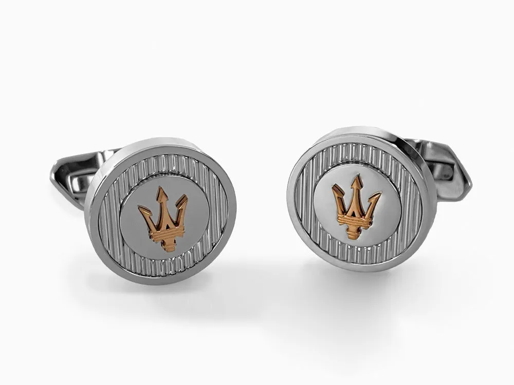 Maserati Gioielli Cufflinks, Steel, Silver, Polished, JM121ATK14