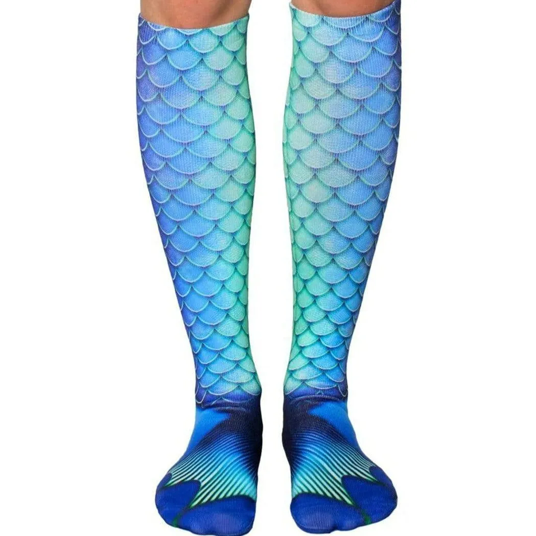 Mermaid Blue Sock  Knee High Sock