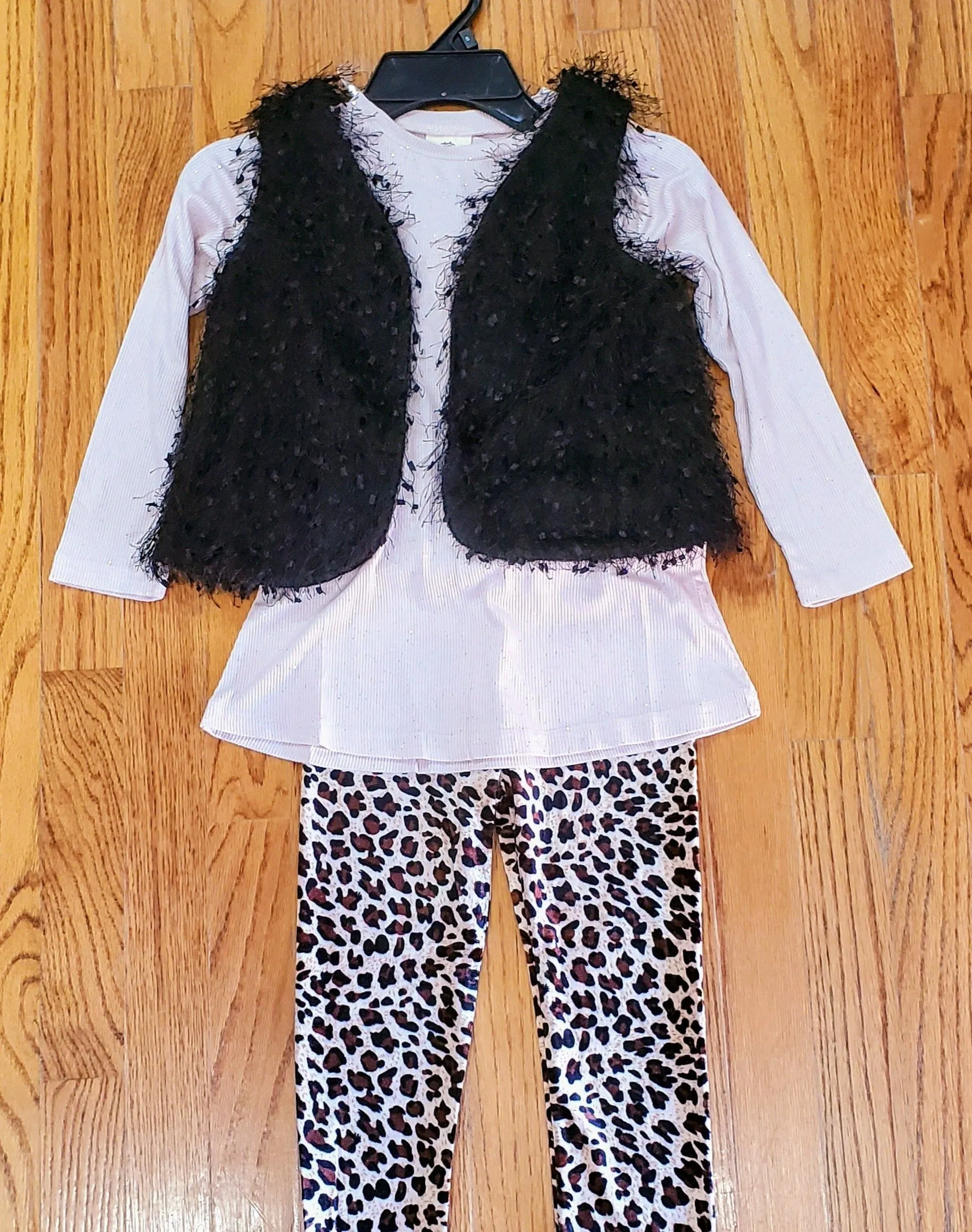 ML Kids Black Shaggy Crop Vest