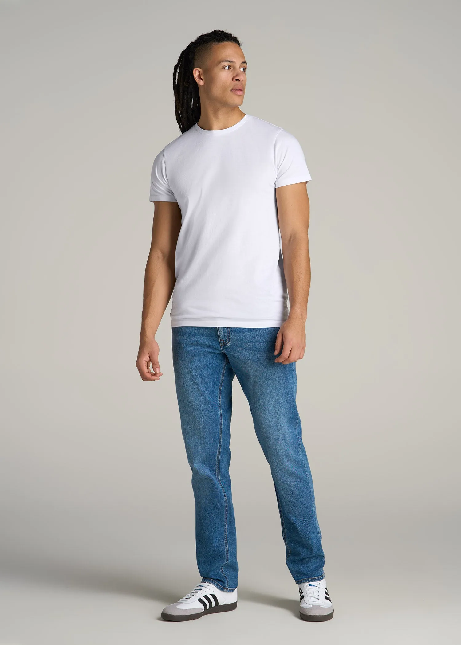 MODERN-FIT Garment Dyed Cotton Men's Tall T-Shirt in White