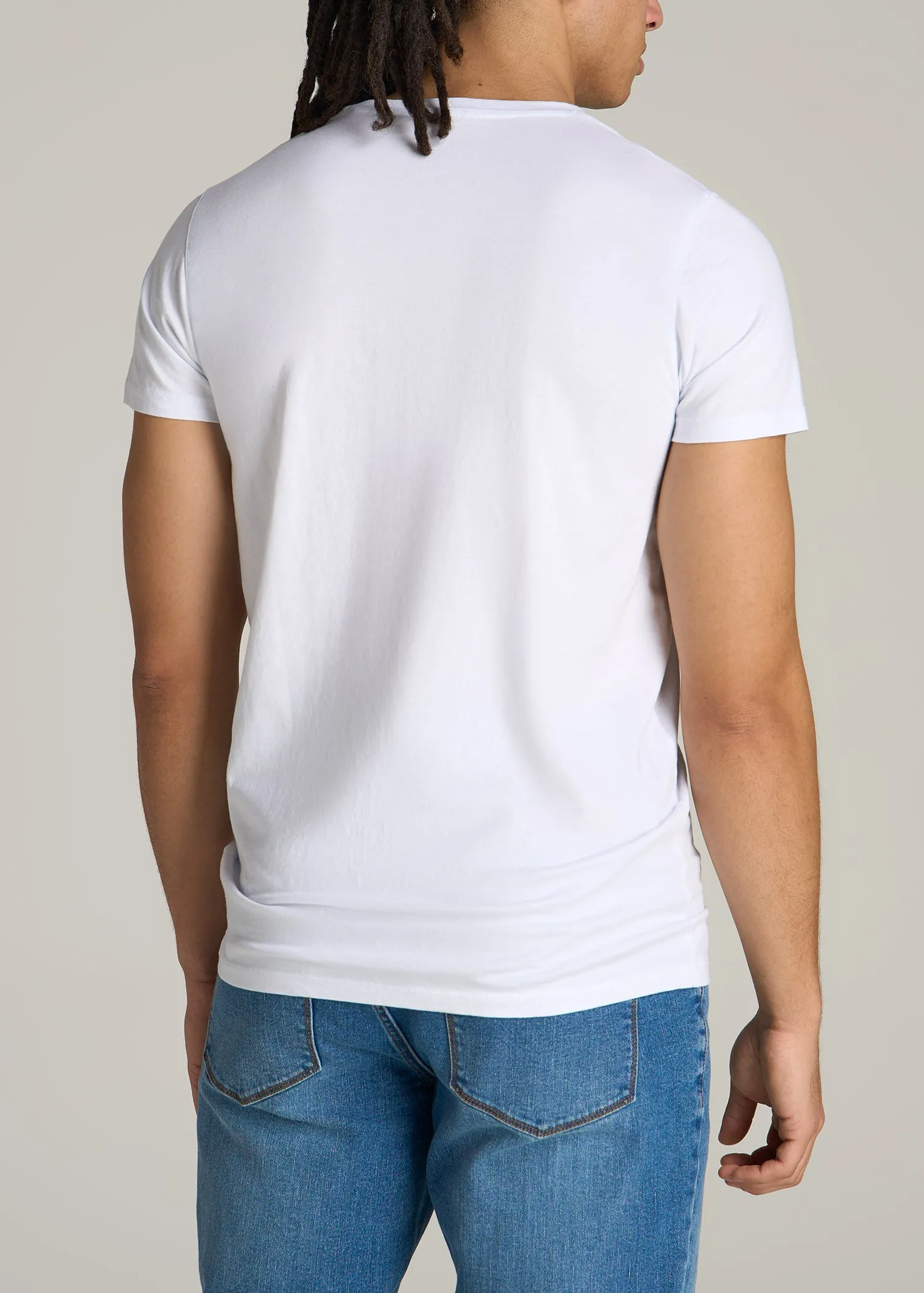 MODERN-FIT Garment Dyed Cotton Men's Tall T-Shirt in White