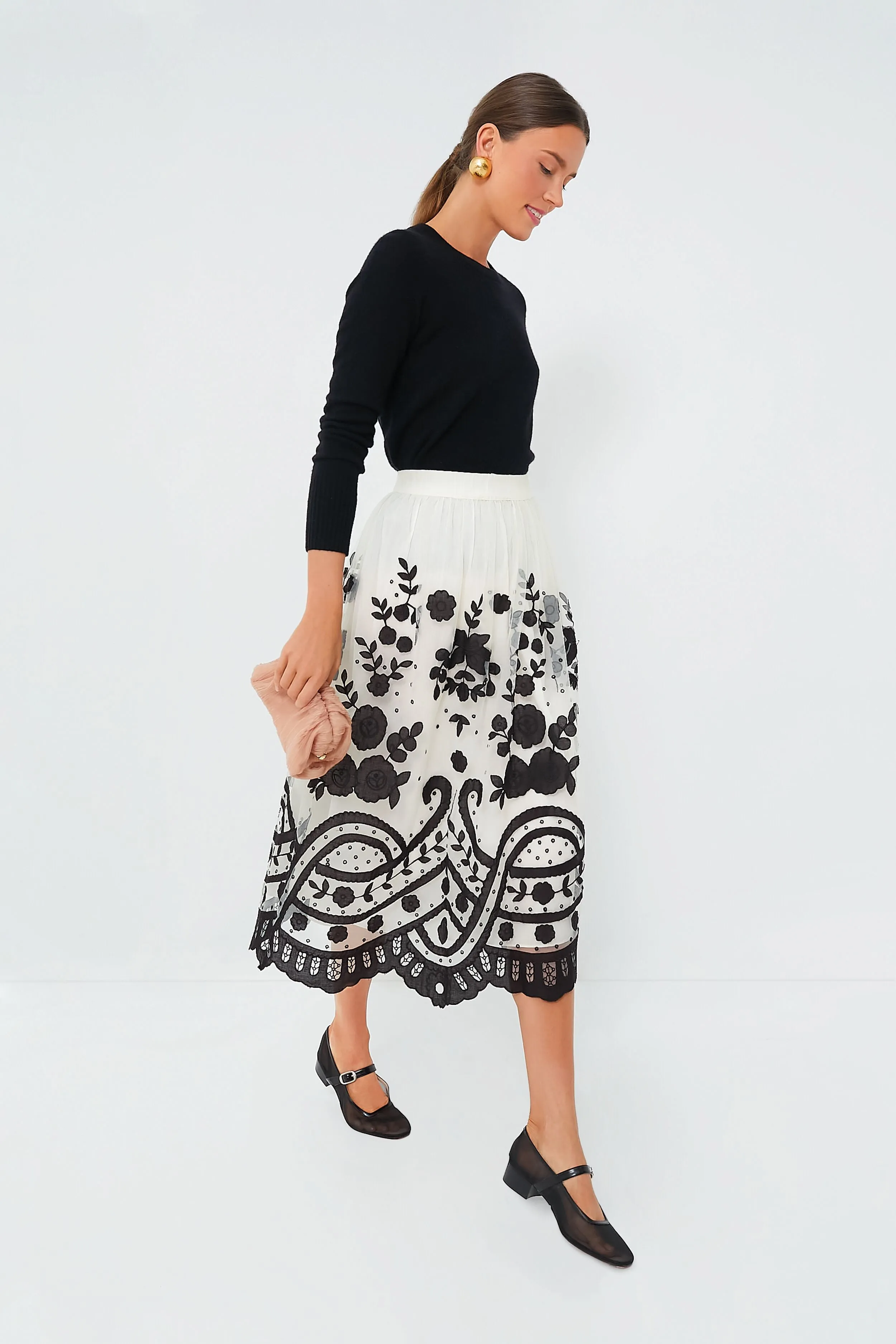 Multi Joelle Applique A-Line Skirt