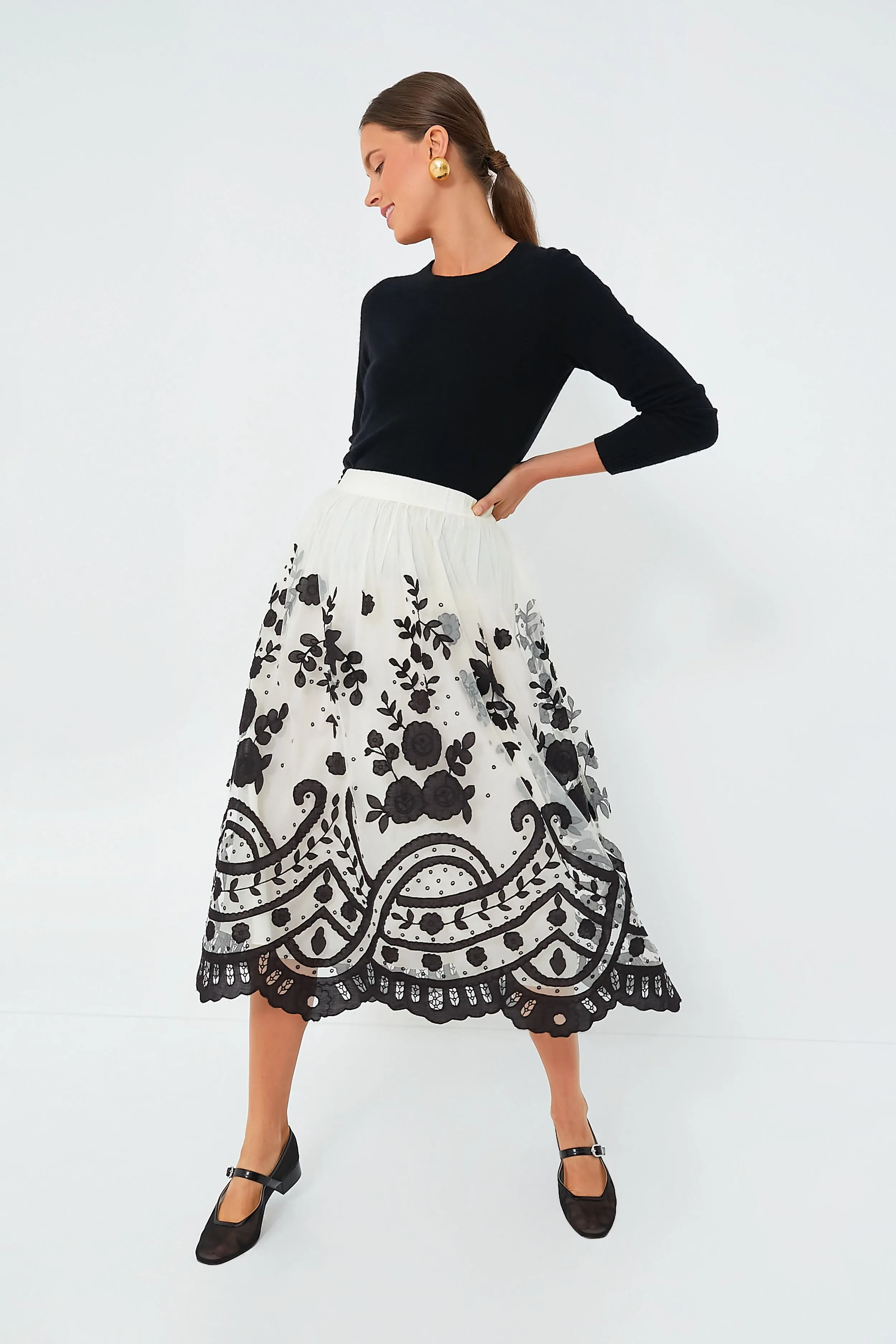 Multi Joelle Applique A-Line Skirt