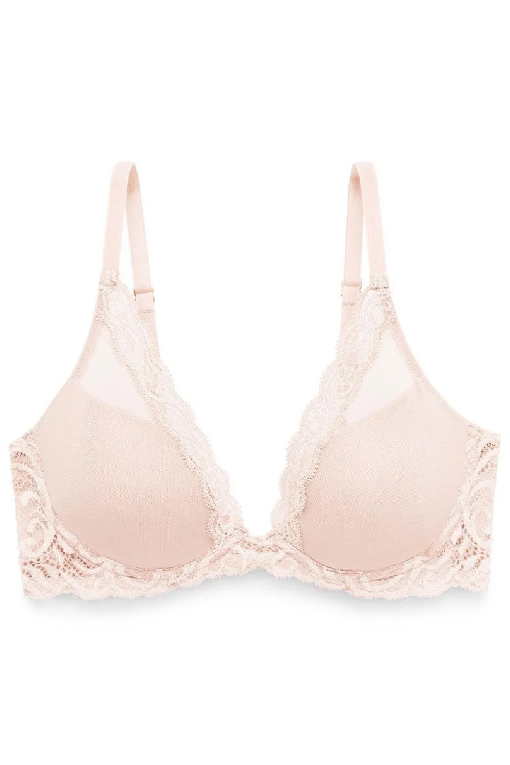 Natori Feathers Plunge Bra, Cameo Rose (730023)