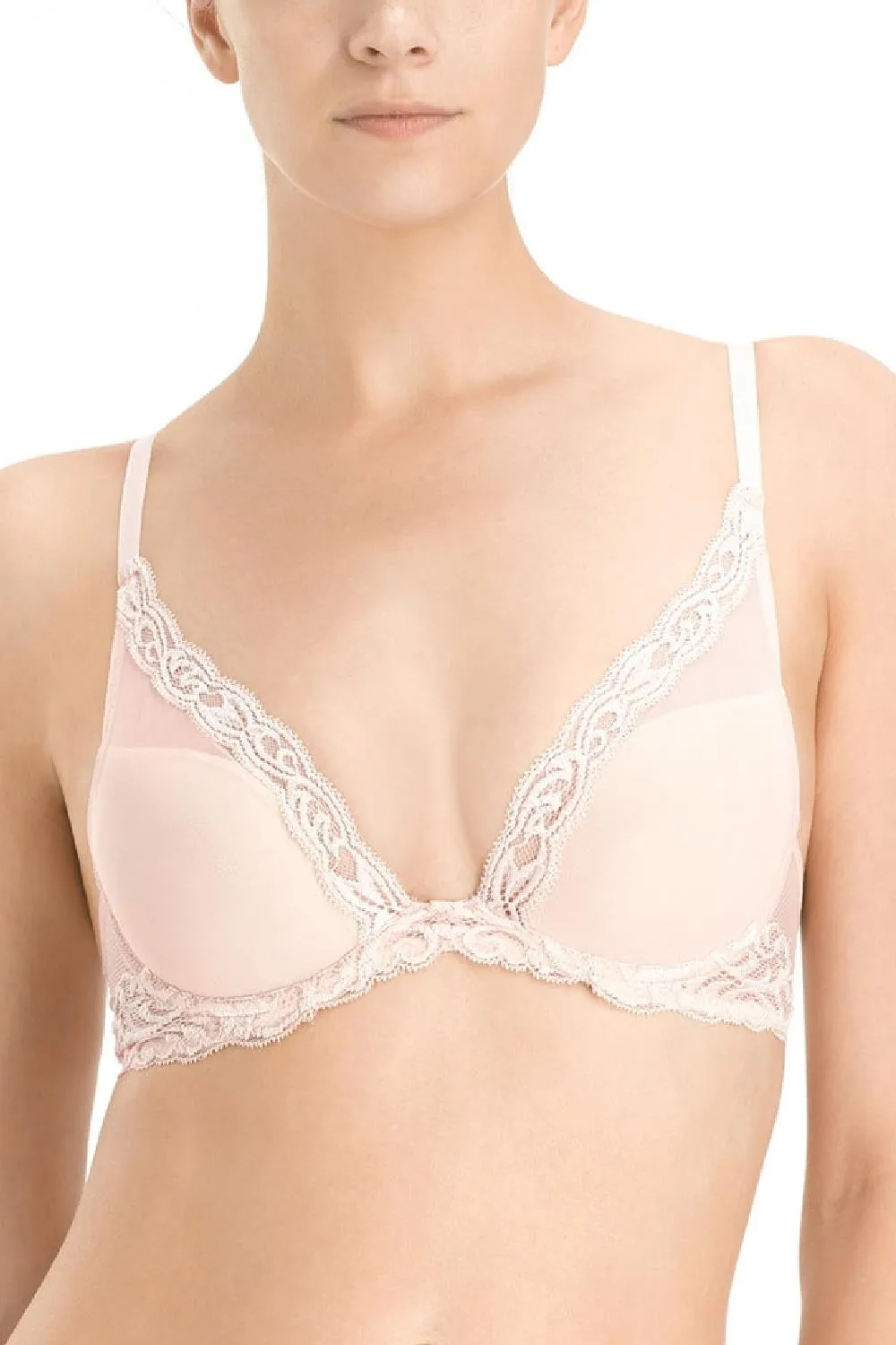 Natori Feathers Plunge Bra, Cameo Rose (730023)