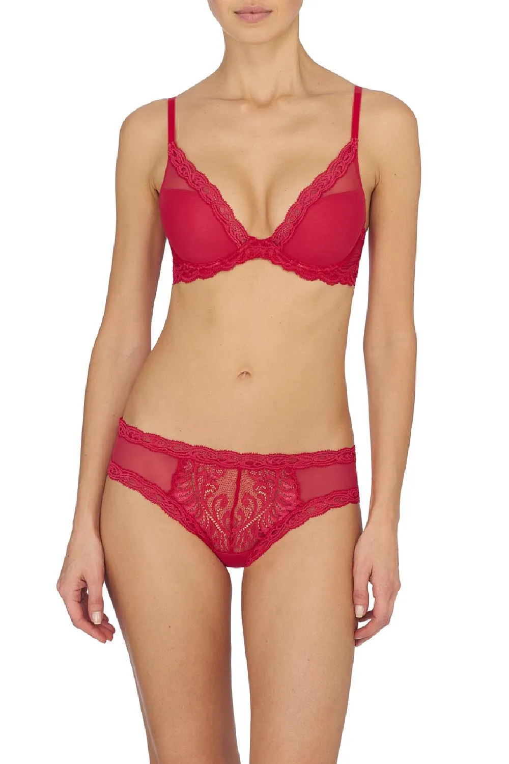 Natori Feathers Plunge Bra, Sunset Coral (730023)