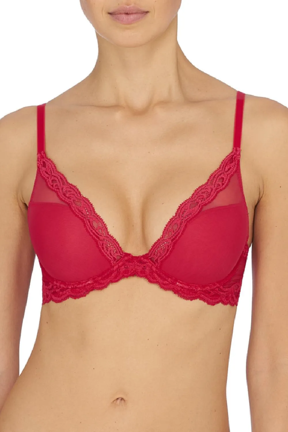 Natori Feathers Plunge Bra, Sunset Coral (730023)