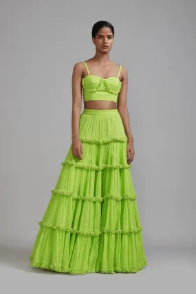 Neon Green Fringed Corset