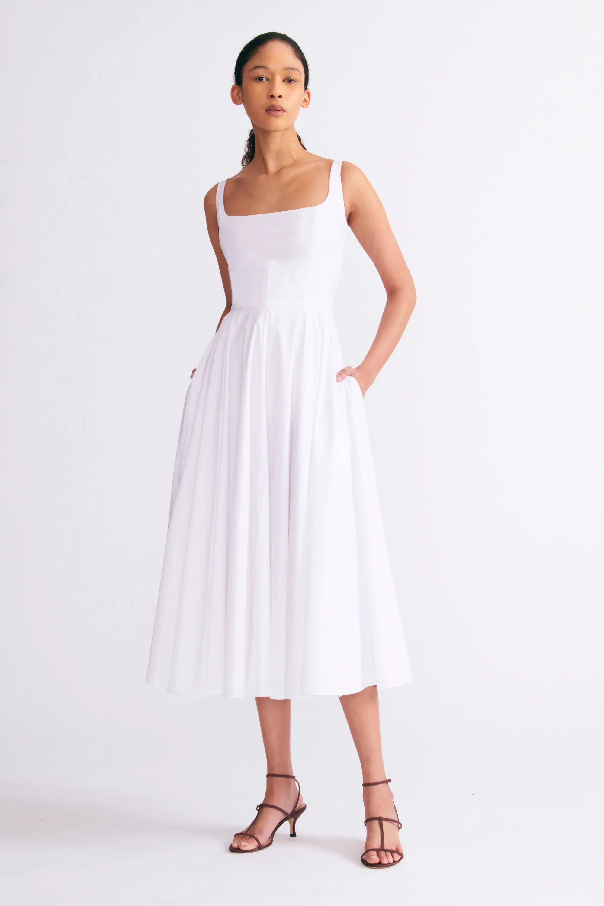 Nikush Dress In White Cotton