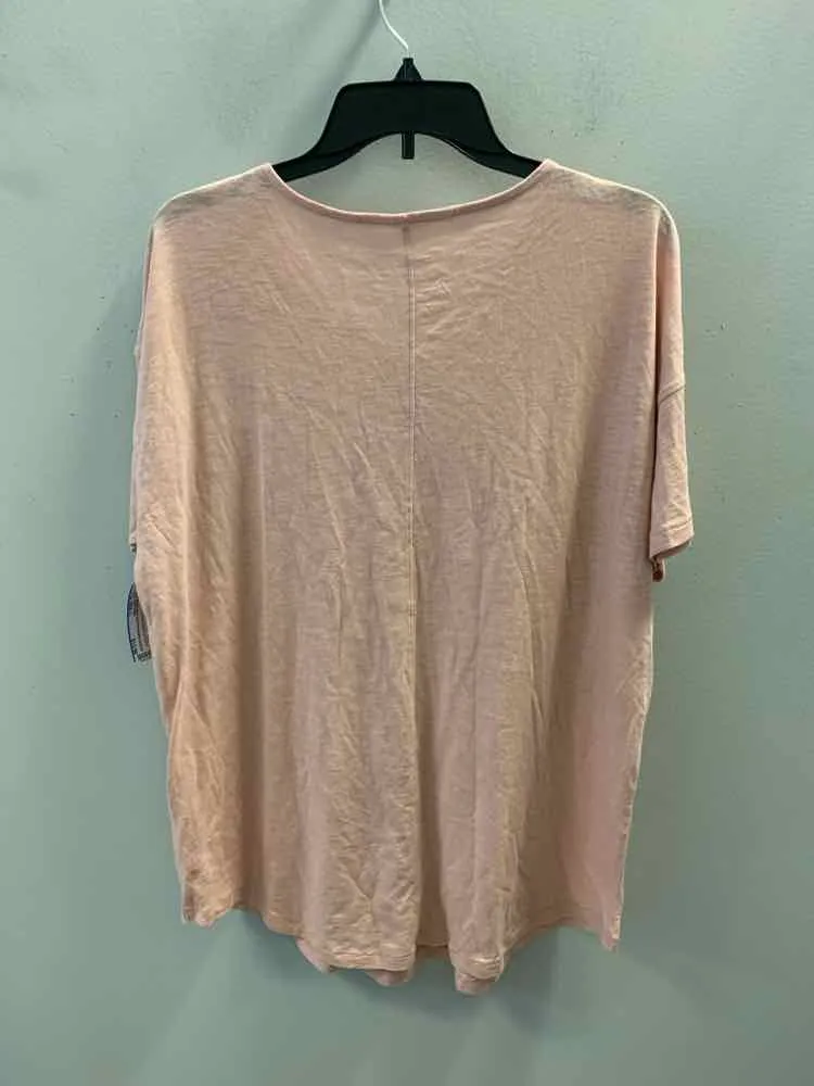 NWT KNOX ROSE Tops Size L BLUSH SHORT SLEEVES TOP