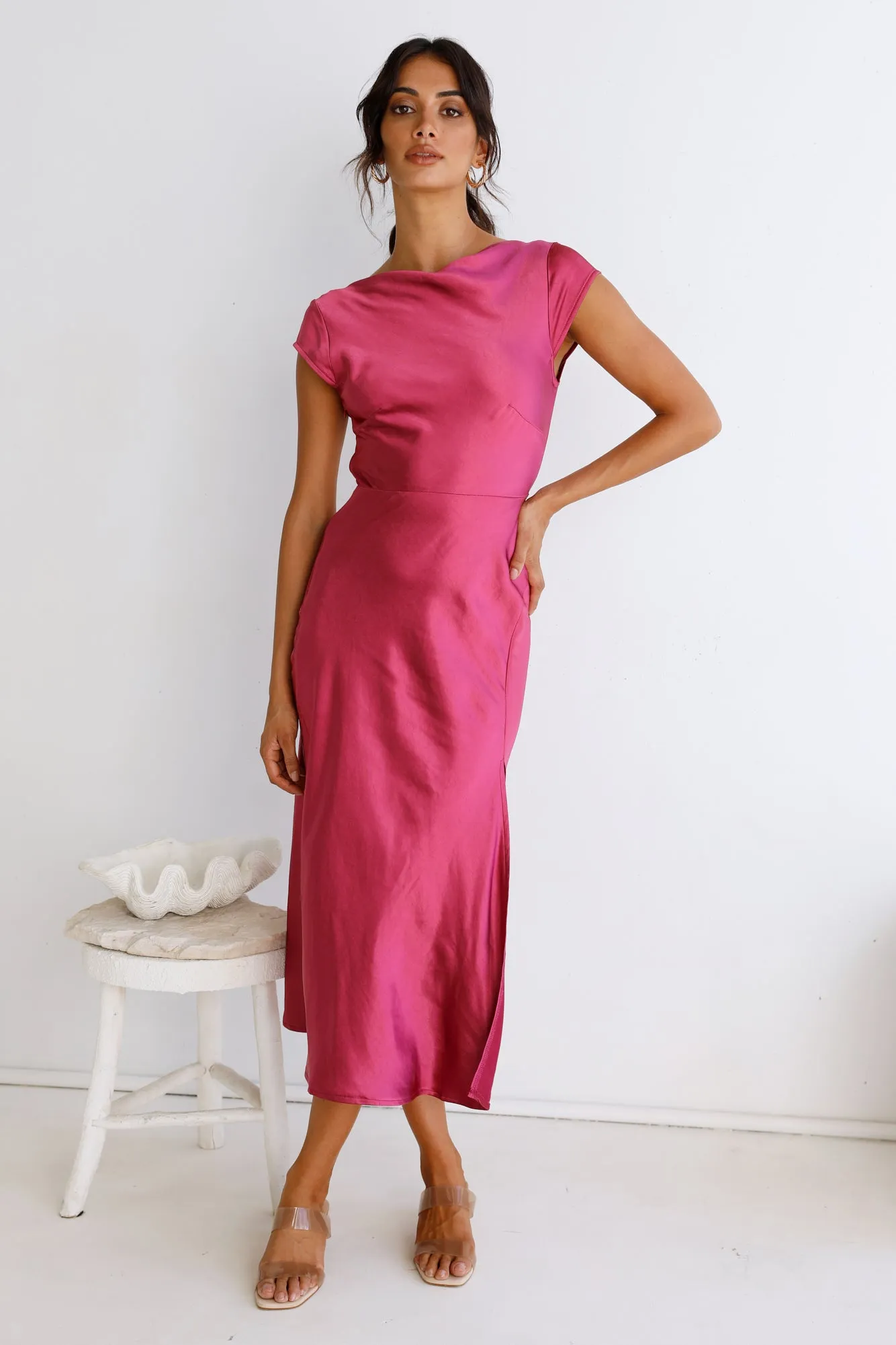 One Last Song Maxi Dress Fuchsia