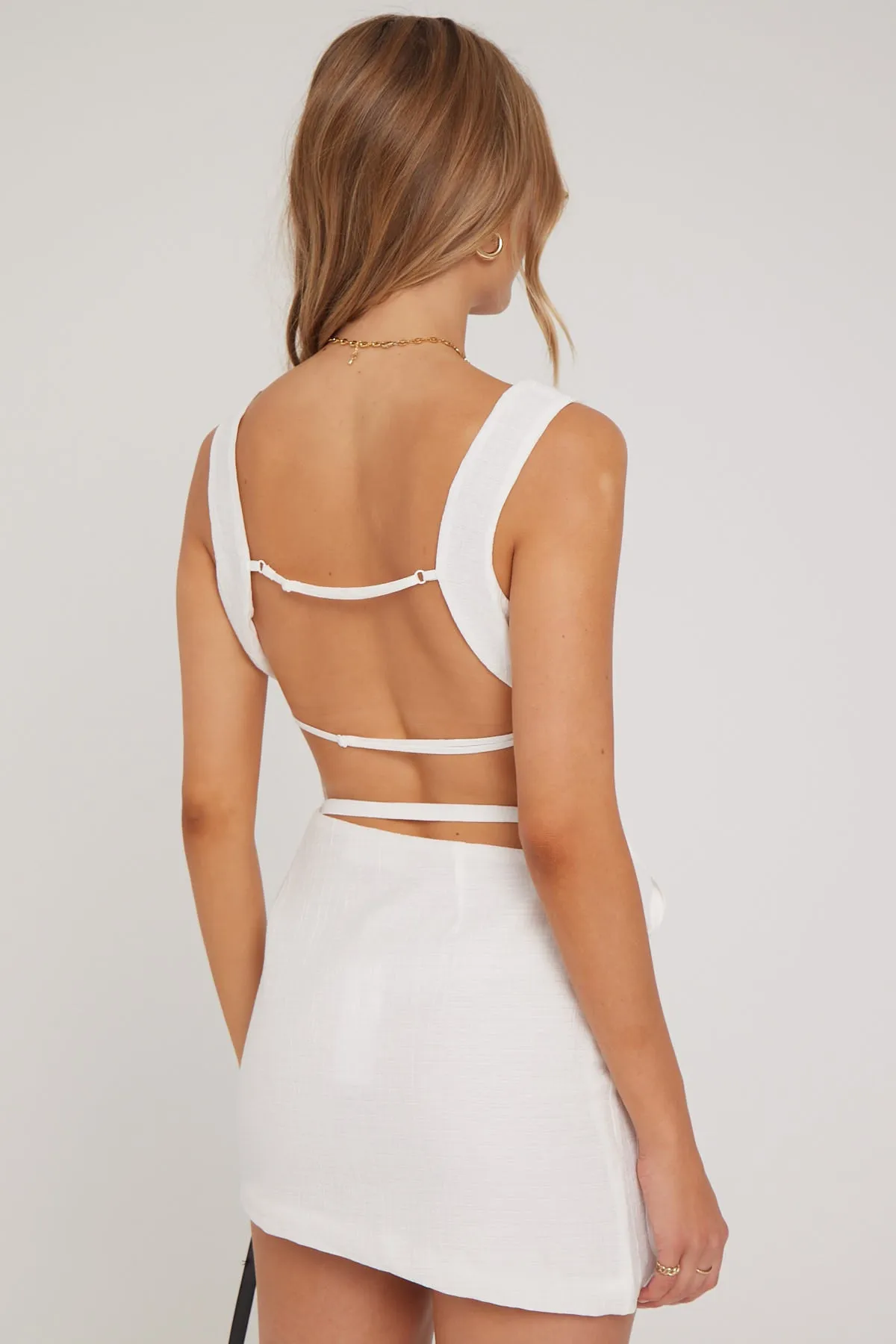 Perfect Stranger Golden Hour Backless Cami Top White