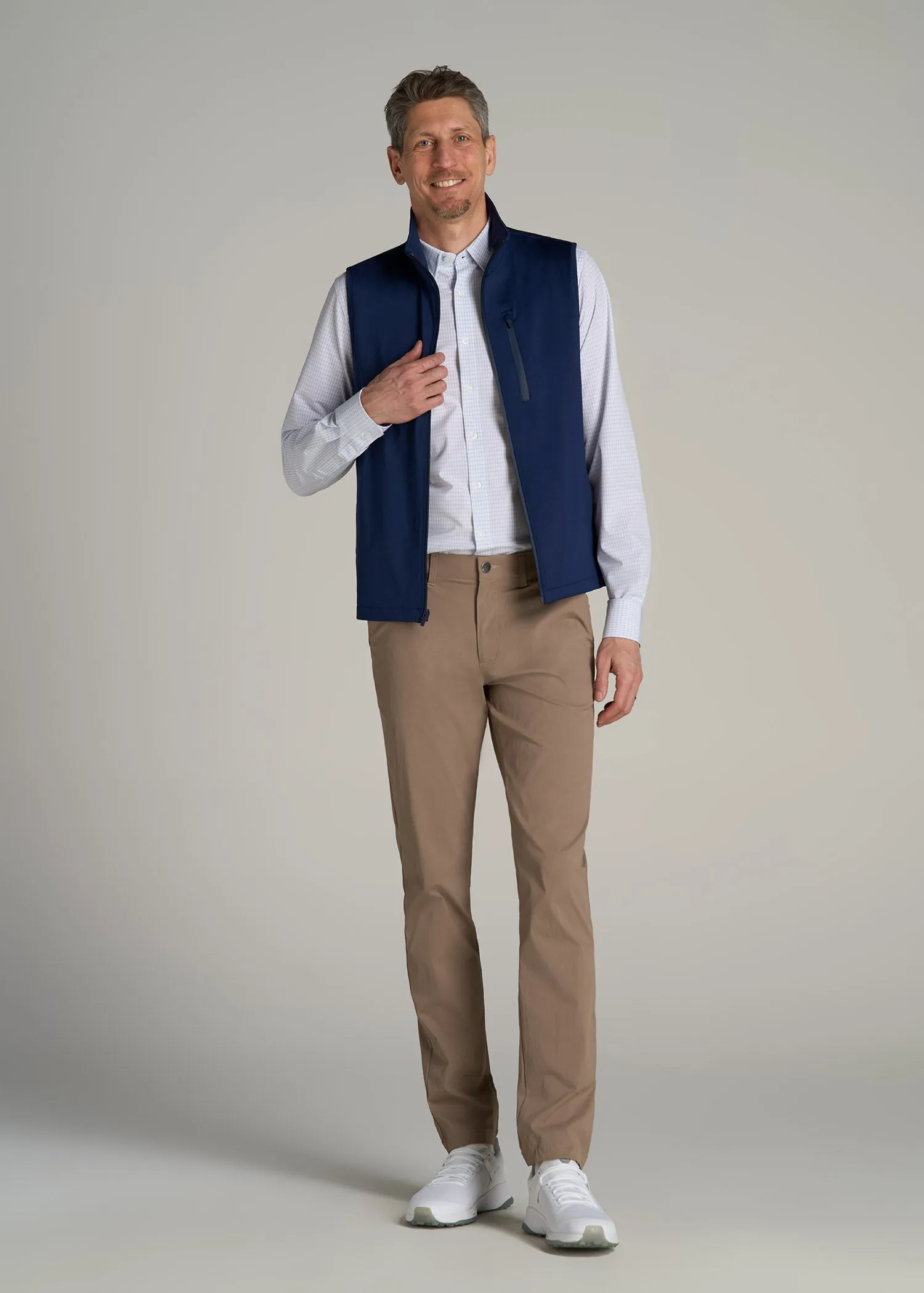 Performance Vest for Tall Men in Blue Mix