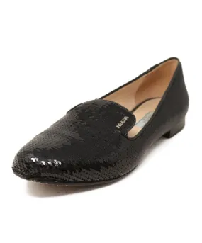 Prada Black Sequin Flats sz 10