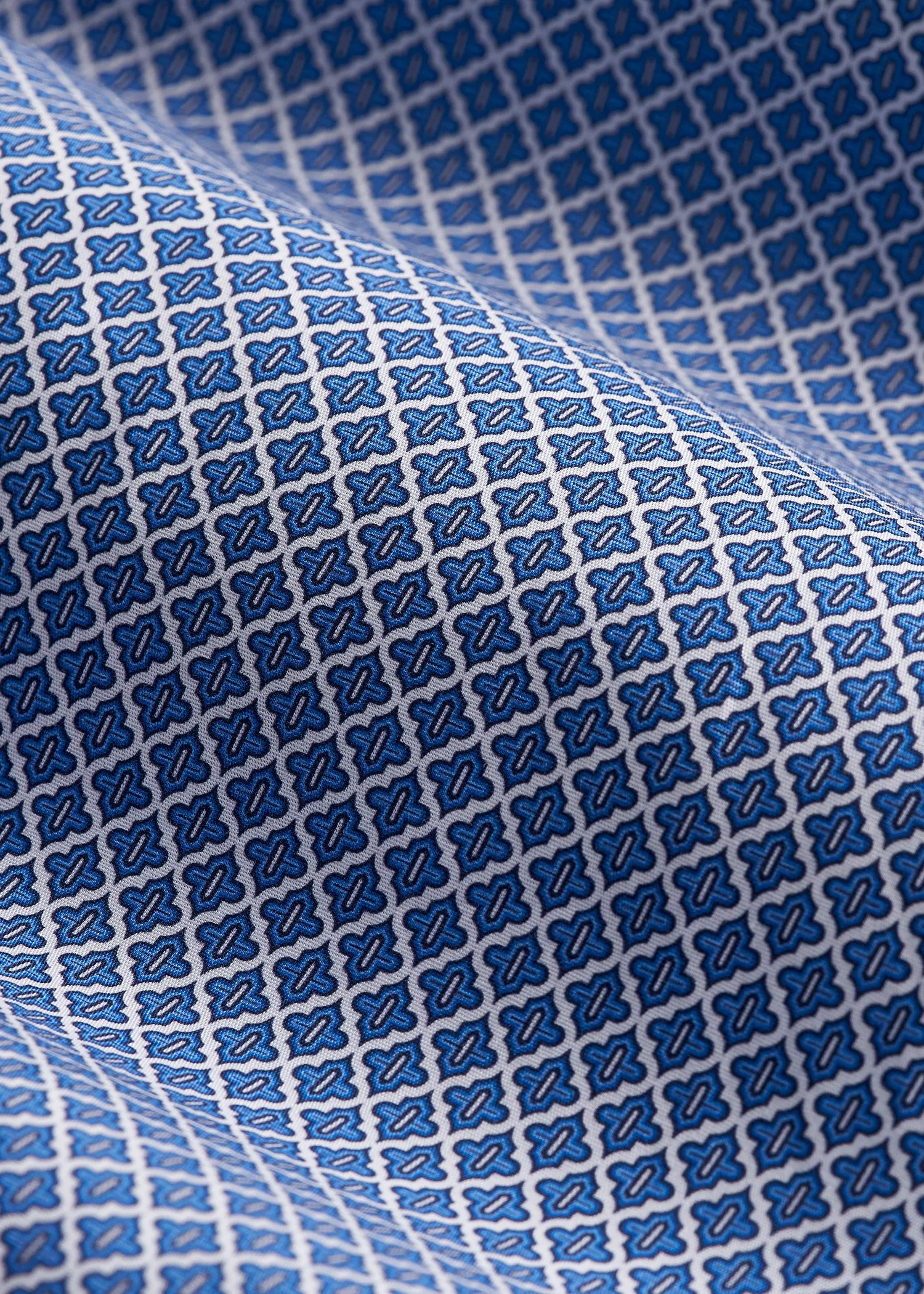 Premium Dress Shirt for Tall Men in Blue Geometric