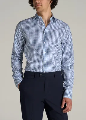 Premium Dress Shirt for Tall Men in Blues Check