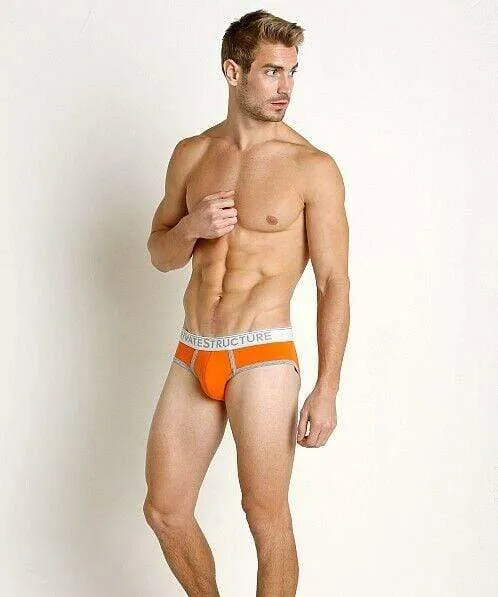 Private Structure Brief Quantum Cotton Briefs Orange 3610 8