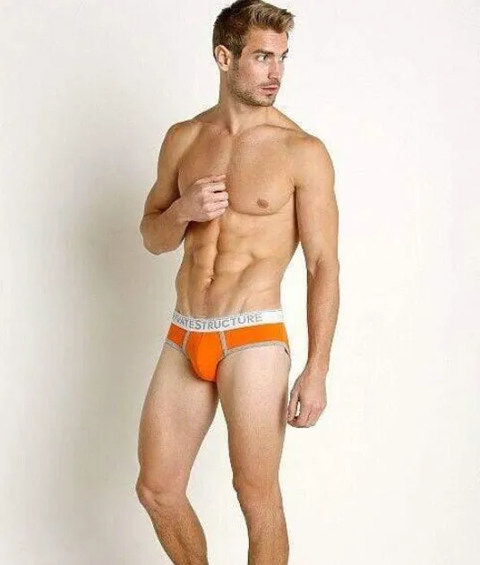 Private Structure Brief Quantum Cotton Briefs Orange 3610 8