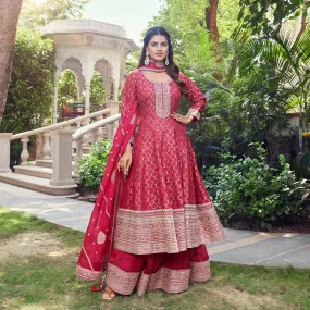 Red Lehenga Anarkali Set