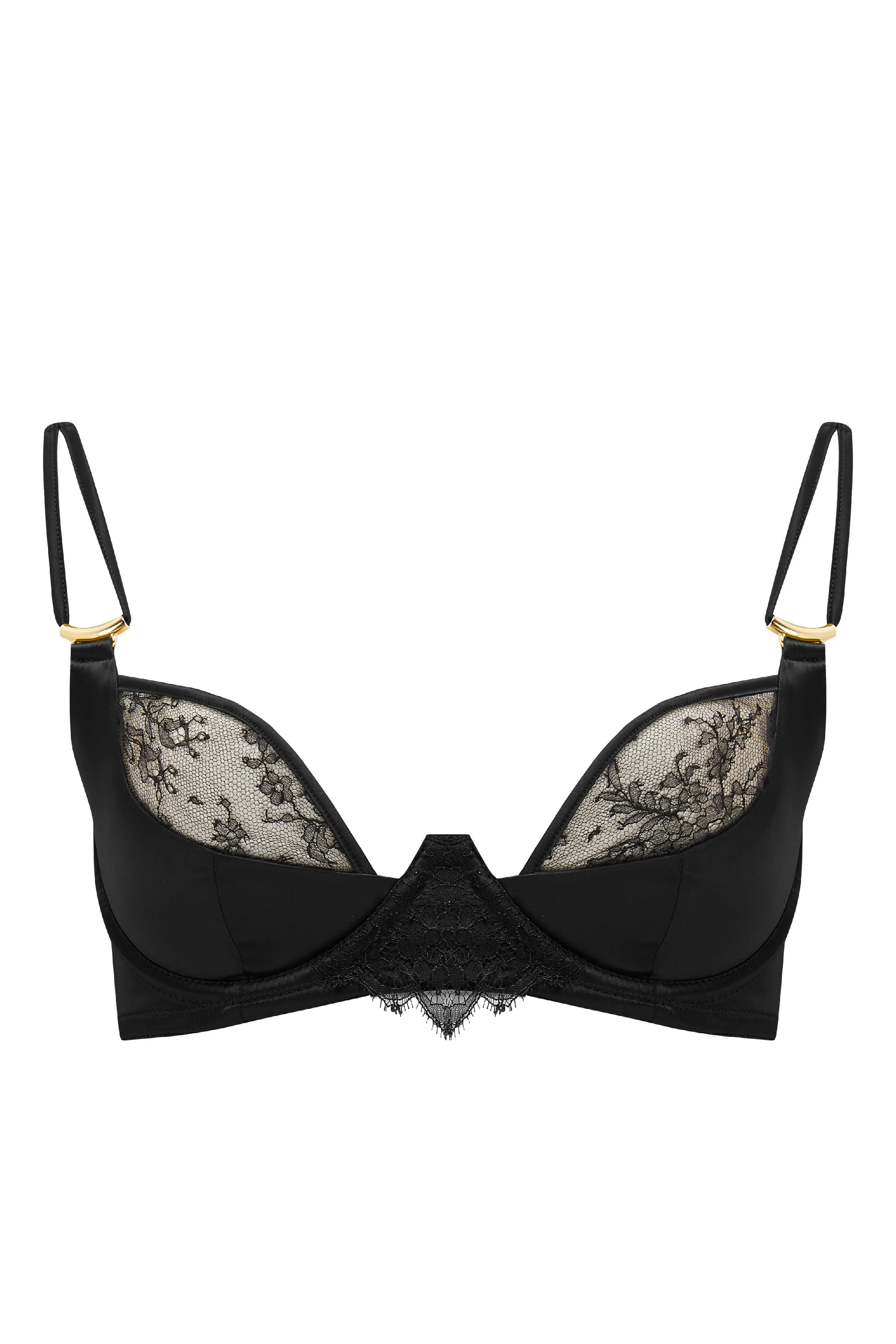 Rosalia Plunge Bra with detachable halter neck - Black