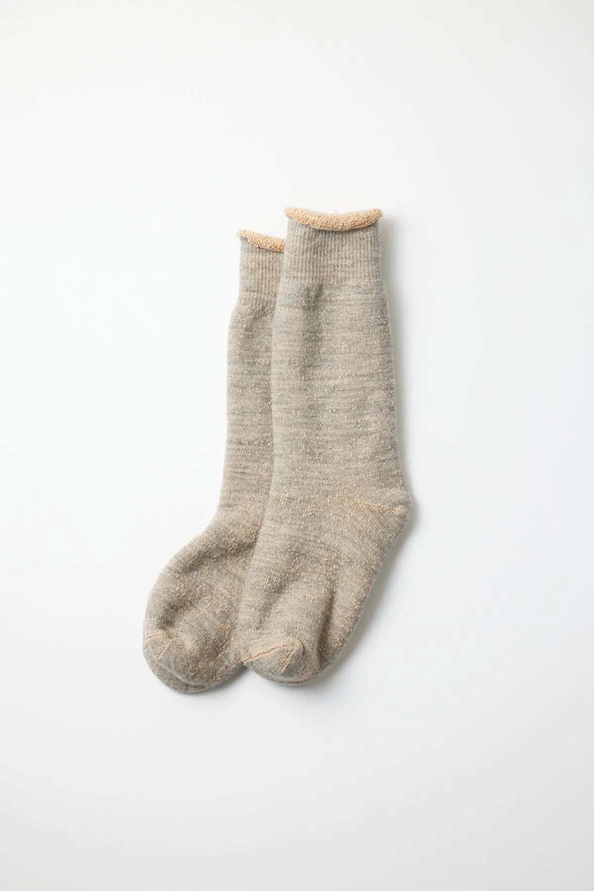 ROTOTO Double Face Crew Socks Brown Cotton