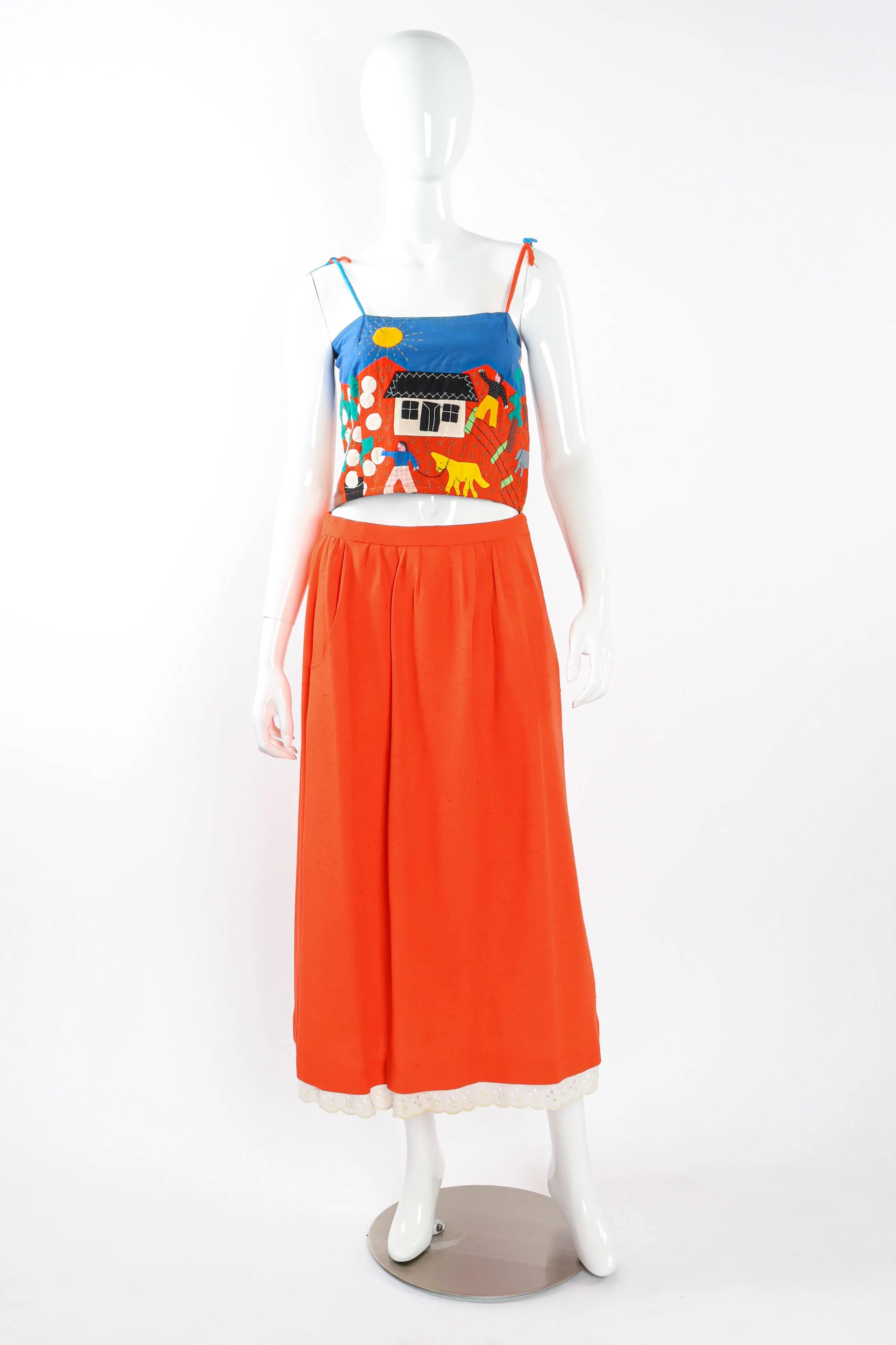 Rural Nature Art Top & Skirt Set