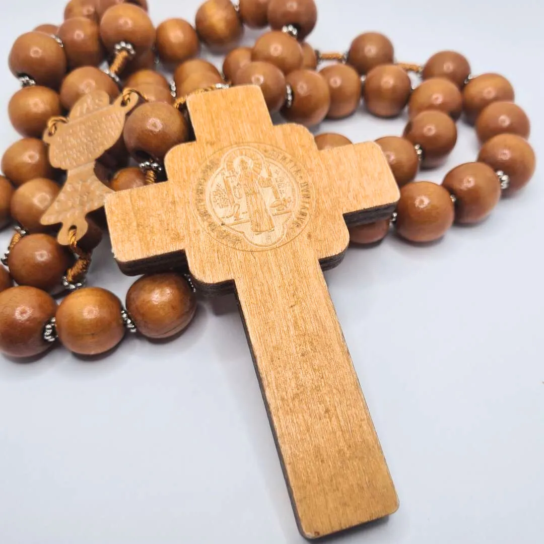 Saint Benedict Wood Wall Rosary