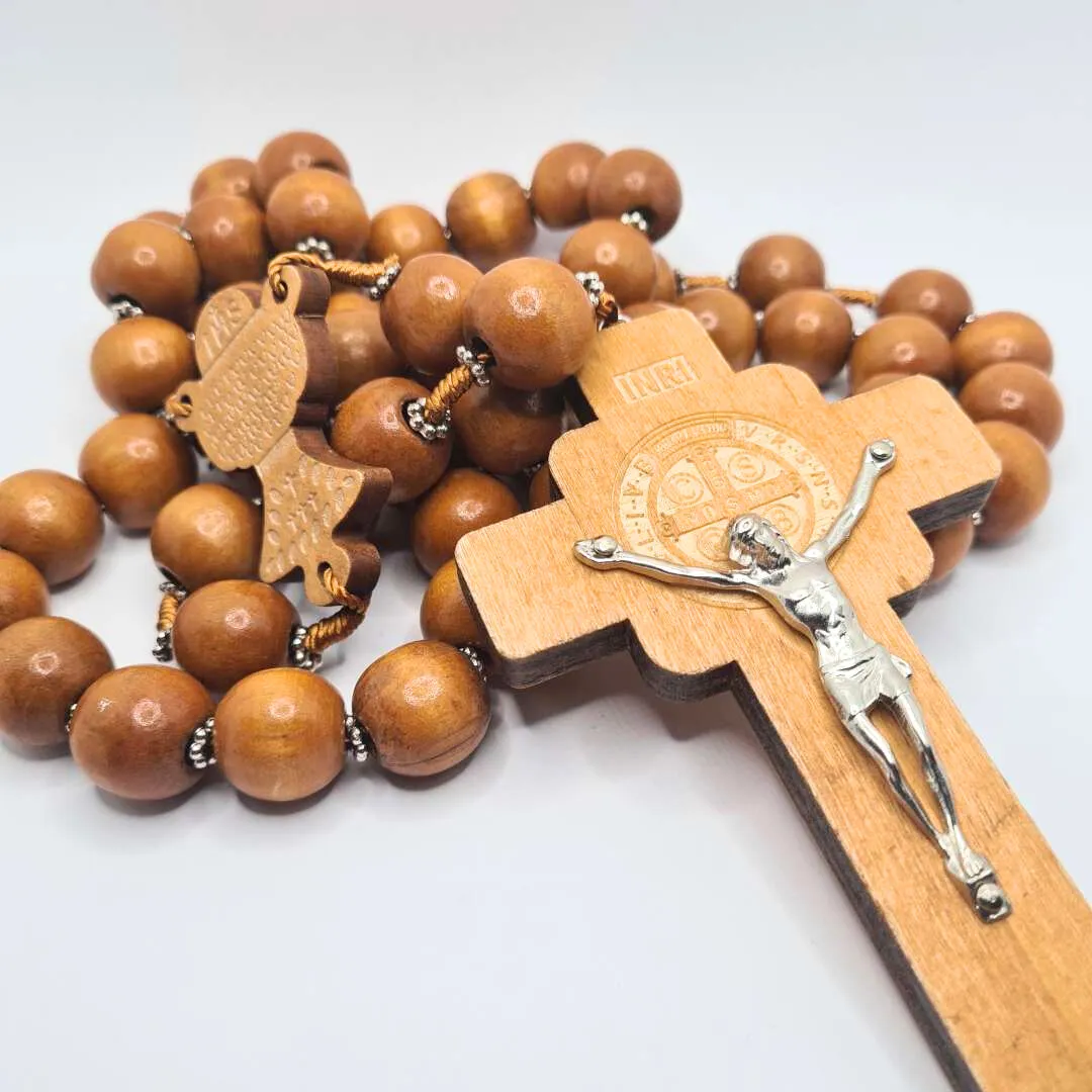 Saint Benedict Wood Wall Rosary