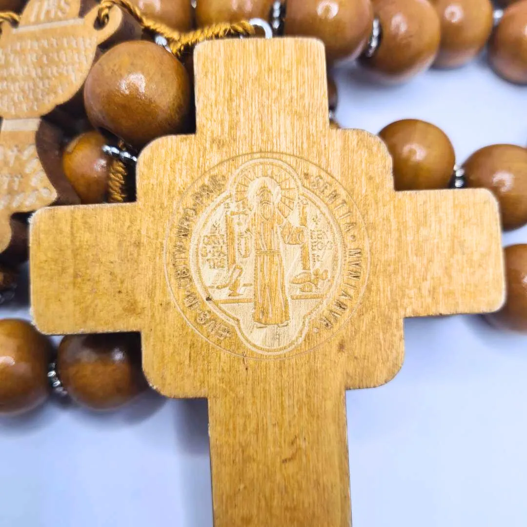 Saint Benedict Wood Wall Rosary