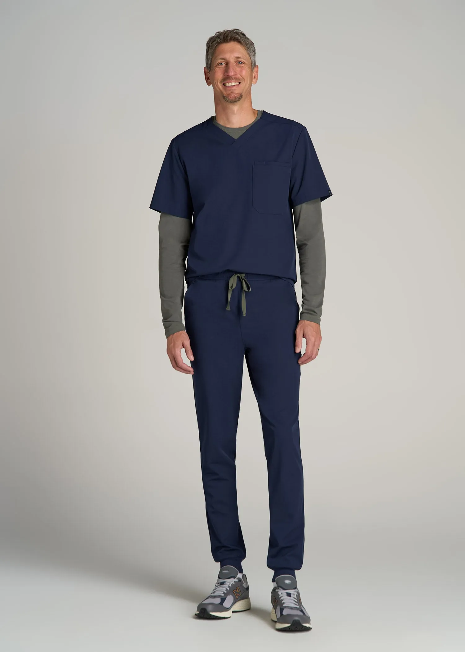 Scrub Joggers for Tall Men in Patriot Blue