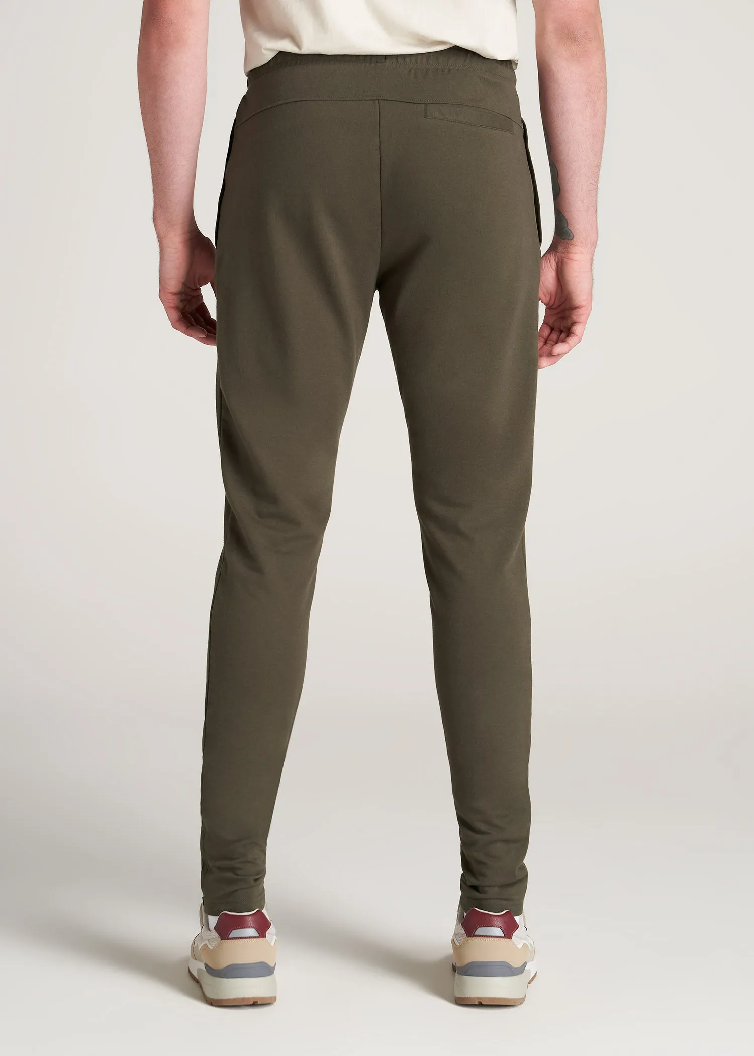 SLIM-FIT Lightweight French Terry Joggers for Tall Men in Camo Green